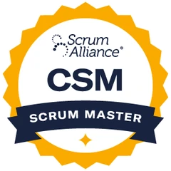 Certified ScrumMaster (CSM) badge from Scrum Alliance