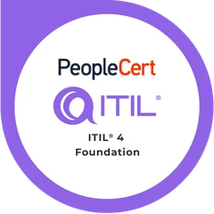 ITIL 4 Foundation certification badge from PeopleCert