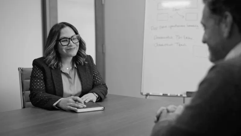Maribel Rosario in a free website consultation with a business owner